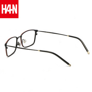 汉（HAN）防辐射眼镜防蓝光镜 男女款全框纯钛近视眼镜框架 电脑护目镜 4826 黑色小号 配1.60非球面防蓝光镜片(200-600度)