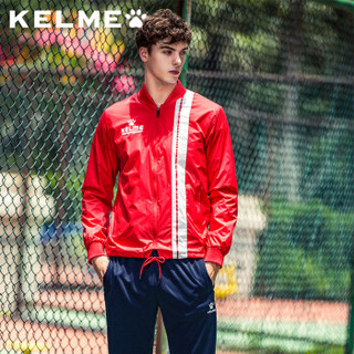KELME卡尔美运动外套风衣棒球领防风防水训练夹克外套3881206 红白 3XL/190