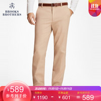 Brooks Brothers/布克兄弟男士Supima棉混纺直筒版型长裤休闲商务 B275-卡其色 4034