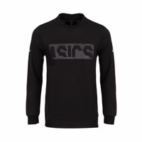 ASICS亚瑟士 新款男式印花圆领衫 运动卫衣 19春夏 2031A691-021 黑色 M