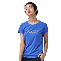 Kappa卡帕 女款运动短袖休闲T恤夏季半袖|K0722TD06D 蓝色花纱-894 M