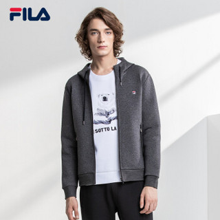 FILA（斐乐） W系列男外套冬季时尚休闲针织运动上衣连帽外套男上衣 花灰石墨-MG 185/104A/XXL