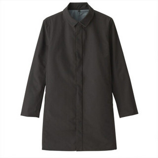 无印良品 MUJI 男式 使用不易沾水布带不易沾水 立领大衣 黑色 XL