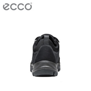 ECCO爱步秋冬牛皮低帮男靴系带圆头防水工装鞋 远征III811254 黑色02001 43