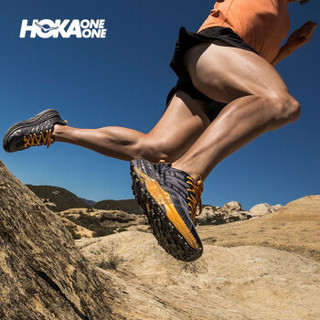 HOKA ONE ONE男飞速羚羊2快羚羊2减震平衡越野跑步鞋透气耐磨轻便运动鞋 黑色/橘黄 US 8 /260mm