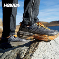 HOKA ONE ONE男飞速羚羊2快羚羊2减震平衡越野跑步鞋透气耐磨轻便运动鞋 黑色/橘黄 US 8 /260mm