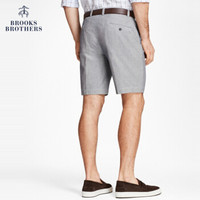 Brooks Brothers/布克兄弟男士棉质纯色短裤休闲通勤商务 4004-灰色 40