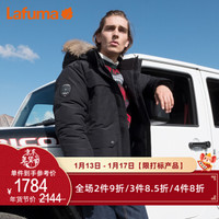 Lafuma乐飞叶 户外滑雪徒步旅行情侣款加厚保暖貉子毛领羽绒服男 LMJU8DH66 黑色BK 48(170/96A)