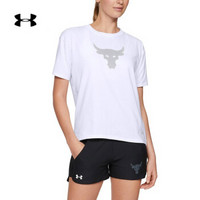 Under Armour 安德玛 UA女子强森Rock Graphic 圆领运动T恤-1345532 白色100 XS