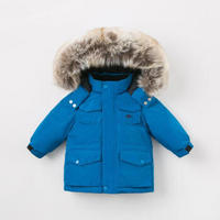 davebella戴维贝拉冬季男童新款连帽羽绒服DB8824 蓝色 120cm(6Y（建议身高110-120cm）)