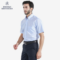 Brooks Brothers/布克兄弟男士免烫短袖休闲衬衫1000006040 4000-浅蓝色 18