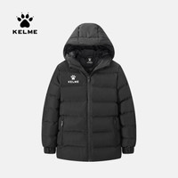 kelme卡尔美 儿童运动棉服男女足球训练外套学生棉衣保暖棉袄男童3893417 黑色 140