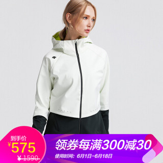 DESCENTE迪桑特 SLIM FIT修身版型 女子针织跑步外套 D7422RKT91 奶白色-CR L(170/88A)