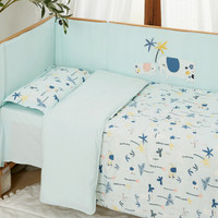 棉花堂婴儿童床上用品套件全纯棉幼儿园宝宝床单被套枕针织三件套 森林之家 130*100cm