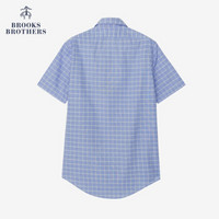 Brooks Brothers/布克兄弟男士修身Supima棉正装衬衫1000064075 B465-蓝色格纹 16