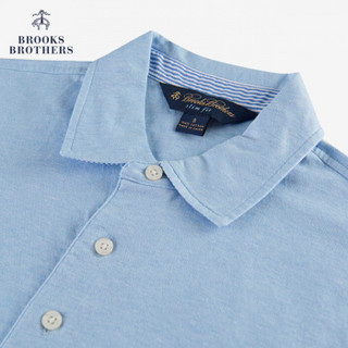 Brooks Brothers/布克兄弟男士棉质简约短袖Polo衫1000044944 B465-蓝色 XL