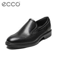 ECCO爱步正装男鞋柔软耐磨皮鞋舒适套脚乐福鞋 里斯622144 黑色62214401001 39