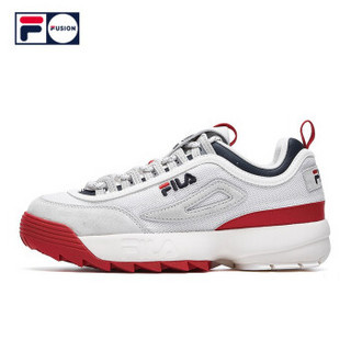 FILA FUSION 斐乐 DISRUPTOR II LITE 男子老爹鞋 秋季复古跑鞋 白色/百合白-WL 40