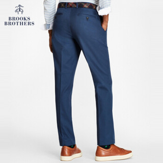 Brooks Brothers/布克兄弟男士Supima棉修身斜纹棉布微弹低腰长裤 B465-蓝色 3434