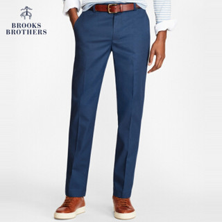 Brooks Brothers/布克兄弟男士Supima棉修身斜纹棉布微弹低腰长裤 B465-蓝色 3434