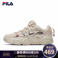 FILA 斐乐 官方旗舰店  BARRICADE XT 97 篮球鞋男低帮篮球文化鞋复古运动鞋男鞋 燕麦色-OM 40