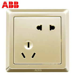 ABB  AE205-PG 五孔插座面板 德逸珍珠金色 