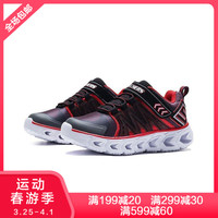 SKECHERS 斯凯奇 90585L 男童撞色闪灯跑步鞋