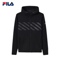 FILA（斐乐） R系列外套男年冬季新款舒适运动外套针织潮流时尚上衣男 黑色-BK 175/96A/L