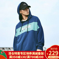 PONY上海时装周秋冬季时尚男女款连帽套头运动休闲卫衣93U2HA41 藏青色 XS