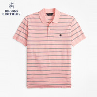 Brooks Brothers/布克兄弟男士Supima棉条纹短袖Polo衫1000063081 B695-粉色 S