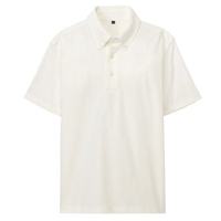 無印良品 MUJI 無印良品 男式 棉凉爽纽扣领POLO衫 米白色 M