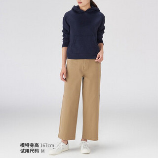 无印良品 MUJI 女式 针织抓绒 连帽衫 海军蓝 M