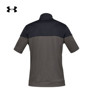 安德玛官方 UA Sportstyle男子拉链运动短袖T恤 Under Armour-1329292 灰色010 XXL