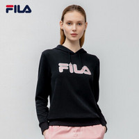 FILA 斐乐官方 女子卫衣 2019秋季新针织连帽LOGO卫衣女上衣 传奇蓝-NV 165/84A/M