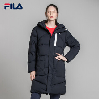 FILA（斐乐） R系列羽绒服女冬季新款时尚潮流简约休闲运动梭织羽绒服女(高圆圆同款) 深黑-BK 165/84A/M