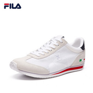 FILA 斐乐官方 WHITE系列男子复古跑鞋2019春季新款男鞋 标准白-WT 39