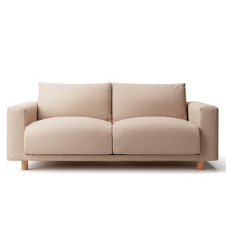 MUJI 棉平织沙发主体/羽毛垫/独立式樽型弹簧用沙发套/米色 2.5人座用(2019)