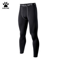 KELME 卡尔美 足球弹力裤透气跑步运动紧身裤健身裤 K15Z707薄款黑色 M/170