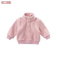 davebella戴维贝拉冬季新品男女童加绒保暖套头衫 儿童毛衣针织衫 紫粉 110cm(5T(建议身高100-110cm))