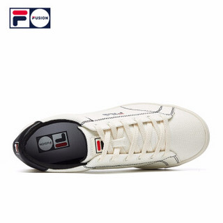 1FILA 斐乐官方 Fusion系列  TENNIS 男子帆布鞋 2019夏季新品简约休闲鞋网球鞋 微白/黑色-WB 42