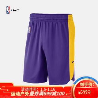 NBA-Nike 洛杉矶湖人队 男子篮球裤 运动短裤 AJ5078-504 图片色 S