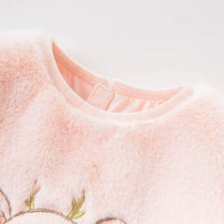 davebella戴维贝拉男女童春装新款绒面保暖套头衫DBM8583 粉色 100cm(4Y（建议身高90-100cm）)