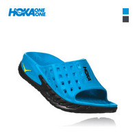 HOKA ONE ONE男Ora Recovery Slide 休闲运动舒缓拖鞋 黑/工艺蓝 42 / US 9