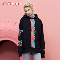 Kappa卡帕艺术家联名情侣男女运动卫衣秋冬宽松套头帽衫串标外套K08Y2MT92D 黑色-990 S