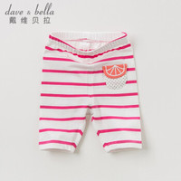 davebella戴维贝拉2019夏装新款婴儿衣服女童条纹七分裤 宝宝裤子 粉色条纹 73cm(18M(建议身高66-73cm))