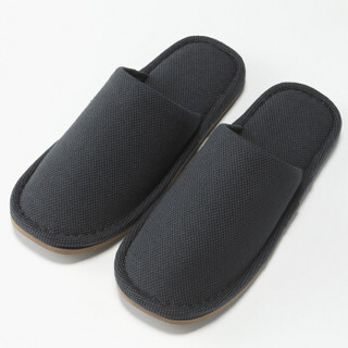 MUJI 棉方平组织EVA鞋底 左右通用拖鞋 炭灰色 L 26cm（2.0）