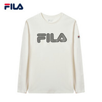 FILA（斐乐） W系列男装长袖T恤冬季肤透气运动休闲长袖衫男 标准白-WT 175/96A/L