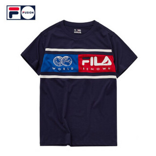 FILA FUSION X STAPLE 斐乐 男子短袖T恤 2019夏季新品时尚短袖T 经典蓝-NV 185/104A/XXL