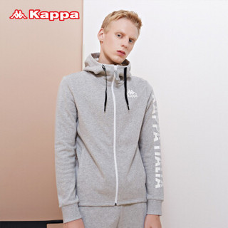 Kappa卡帕 男款运动卫衣休闲长袖开衫帽衫外套|K0815MK21D 花灰-105 M