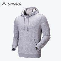 巍德(VAUDE)2019春季新款卫衣男连帽 纯棉宽松套头纯色男士卫衣 花灰 L